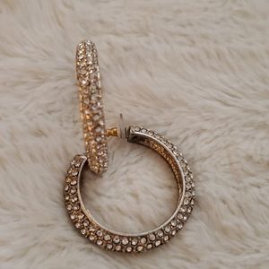 Vintage Cache Gold Rhinestone Earrings.